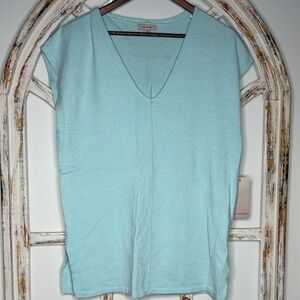 Remixmess Aqua V-Neck Sleeveless Knit Top- Sz Medium- NWT